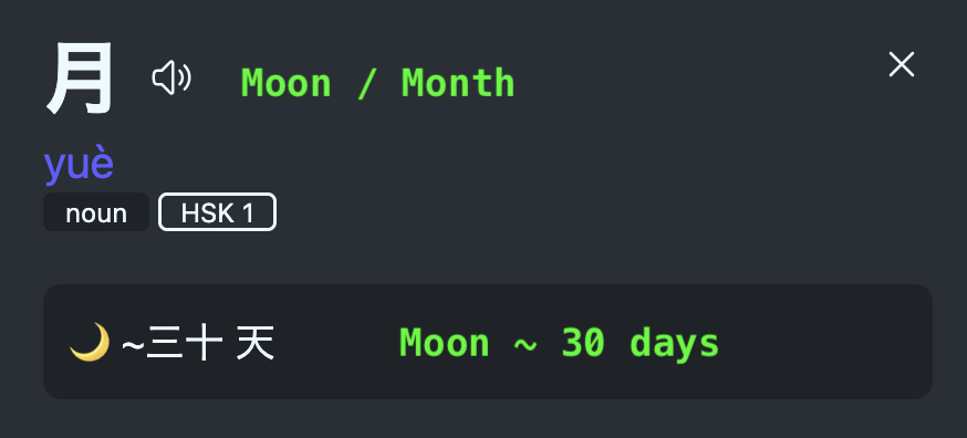 Moon/Month, ~30 days